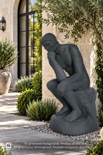 Product image of the product “Thinker Figure, 110cm Height | GRC (Glassfibre Reinforced Concrete), Bronze Finish ”